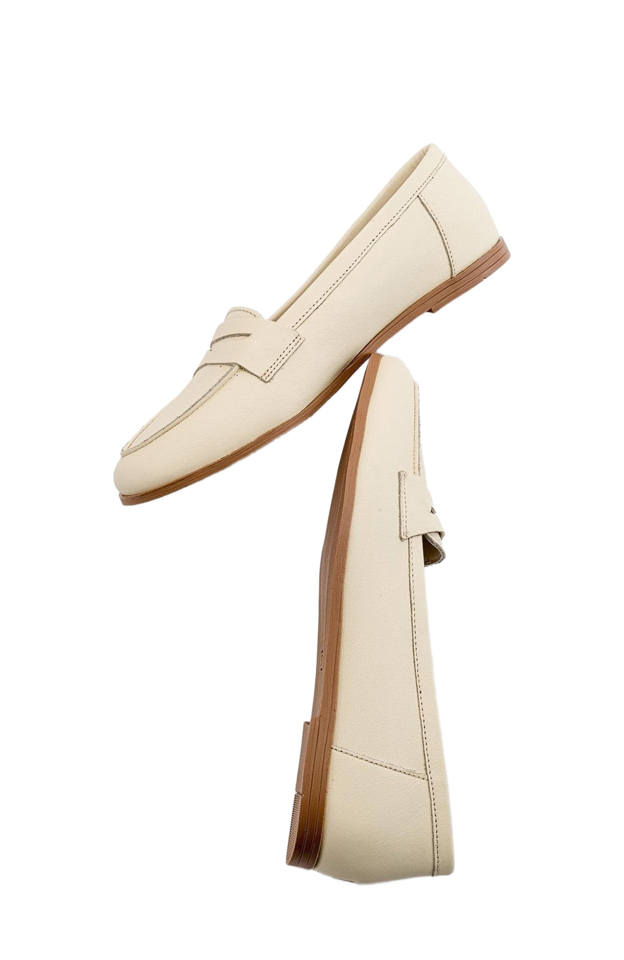 Dorothy Leather Loafer, Alternate, color, Light Beige Leather