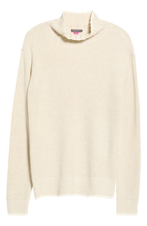 Mixed Stitch Turtleneck Sweater
