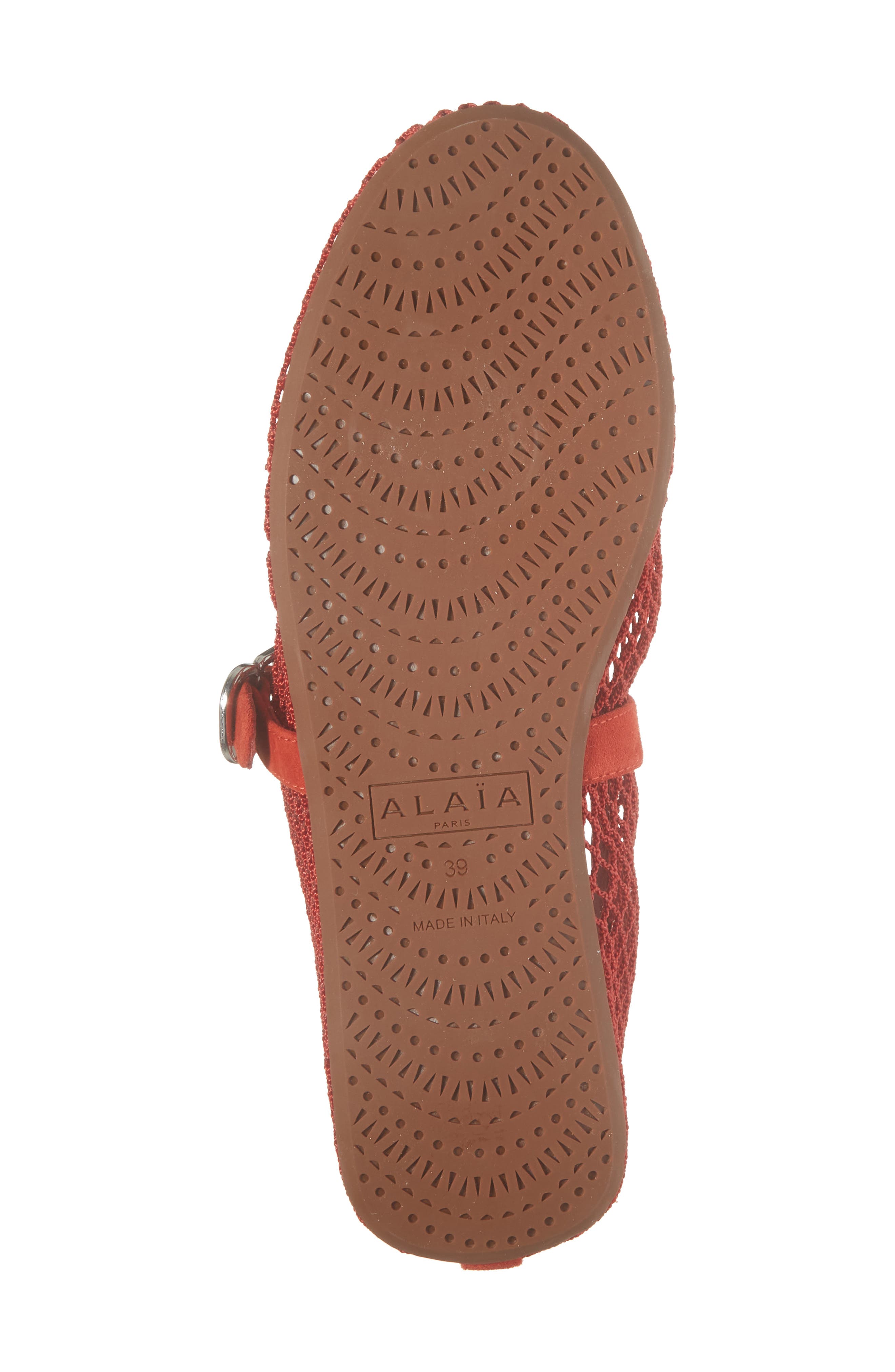 Alaïa Mesh Ballet Flat, Alternate, color, Orange Brule