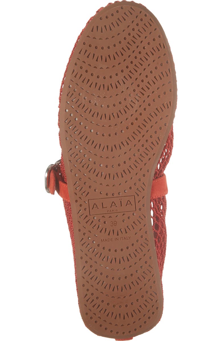 Alaïa Mesh Ballet Flat, Alternate, color, Orange Brule