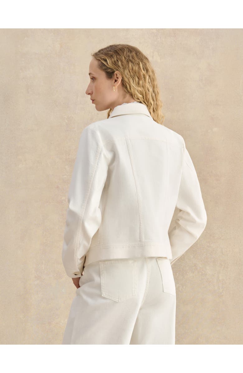 HOBBS LONDON Selborne Tailored Cropped Denim Jacket, Alternate, color, Milky White