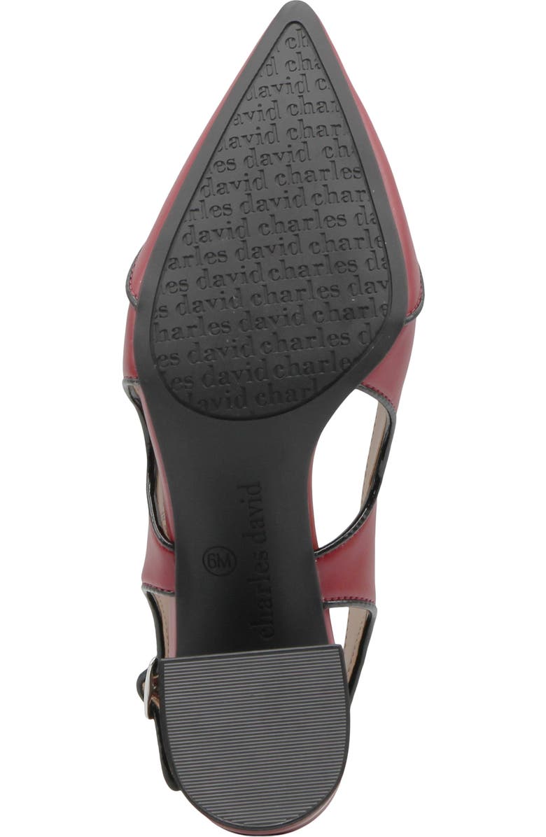 Charles David Anstead Slingback Pointed Toe Pump, Alternate, color, Red/ Black