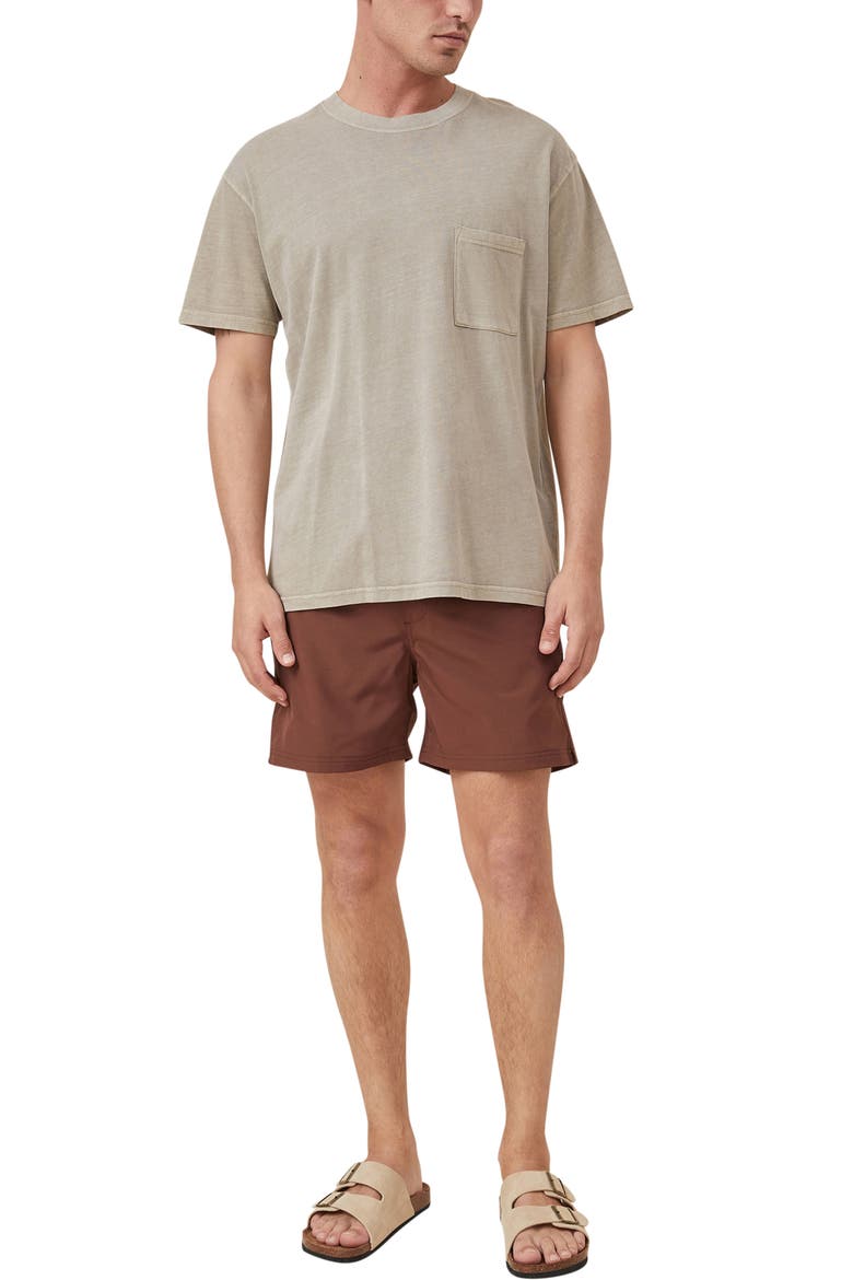 Stretch Swim Trunks, Alternate, color, CHOCOLATE