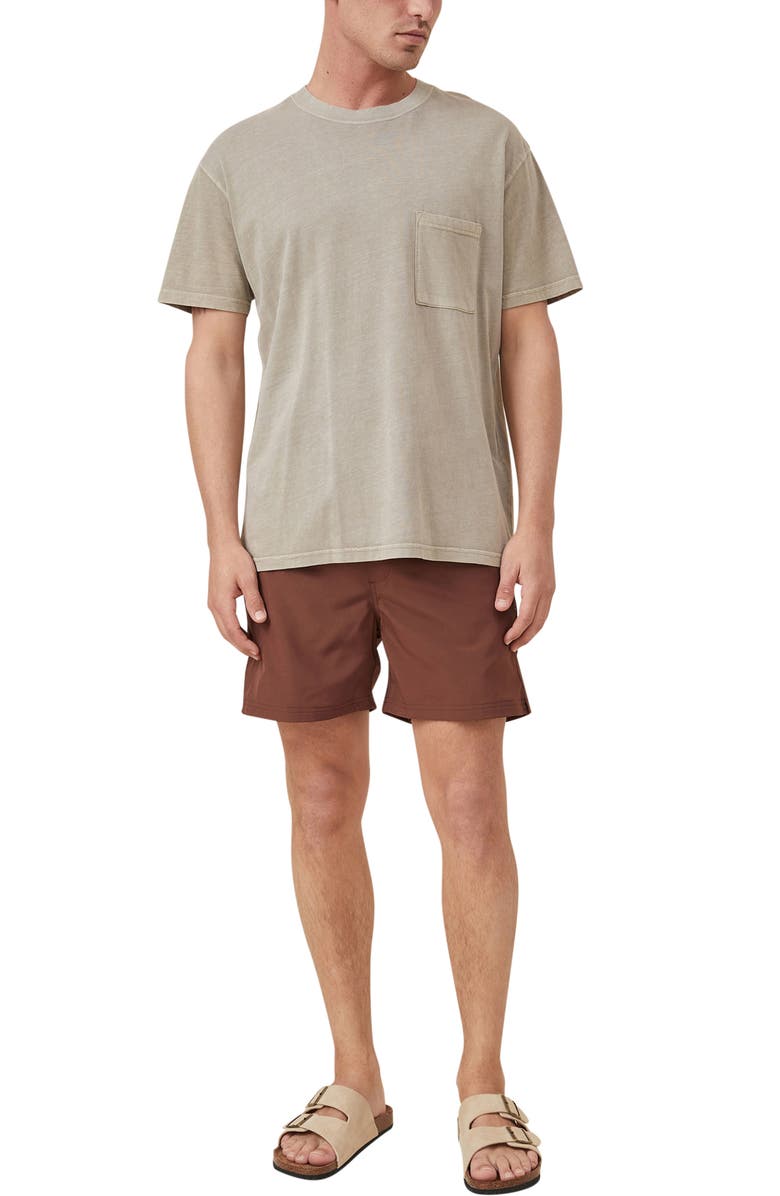 Cotton On Stretch Swim Trunks, Alternate, color, Chocolate