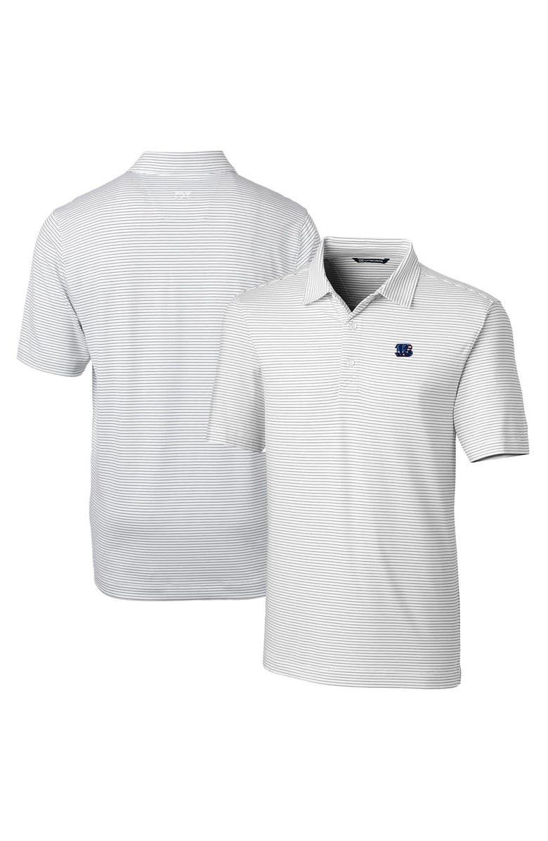 Cutter & Buck Men's Cutter & Buck White Cincinnati Bengals Big & Tall Forge Pencil Stripe Stretch Polo, Main, color, 