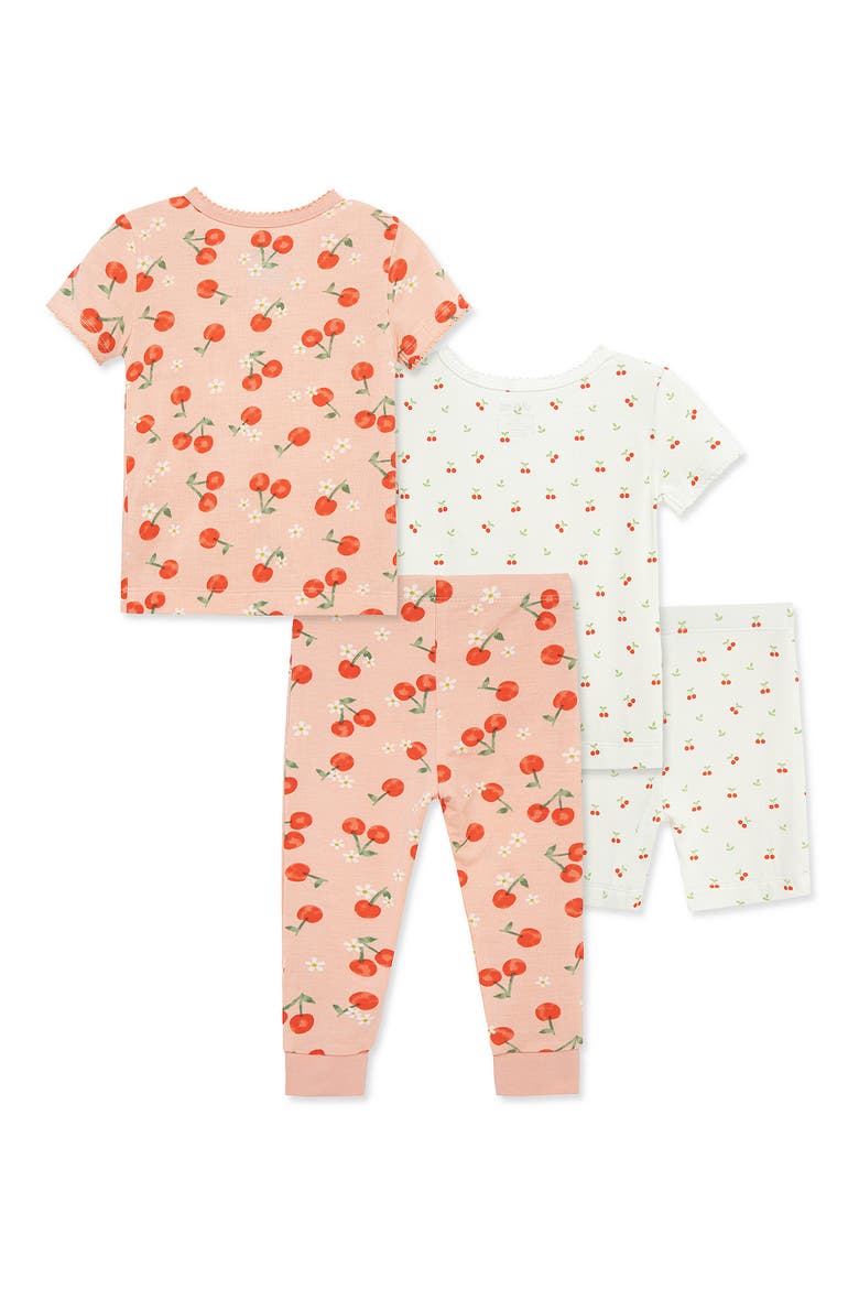 2-Pack Cherry Print Stretch Viscose Pajama Sets, Alternate, color, PEACH