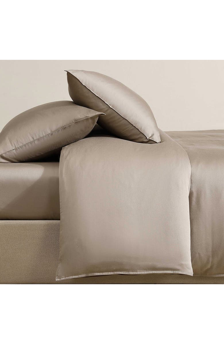 Calvin Klein Organic Earth Cotton Sateen Duvet Cover & Shams Set, Alternate, color, Brown