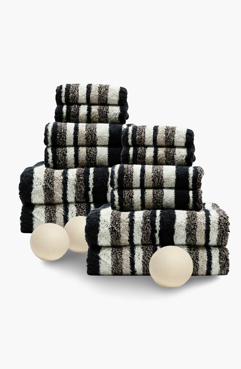 Italic Ultraplush Australian Cotton Towel 12-piece Family Set, Main, color, Multi Stripe