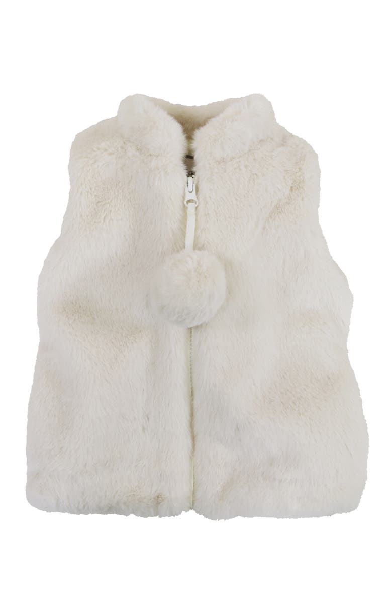 Widgeon Faux Fur Zip Front Vest, Main, color, Vanilla Layer Cake