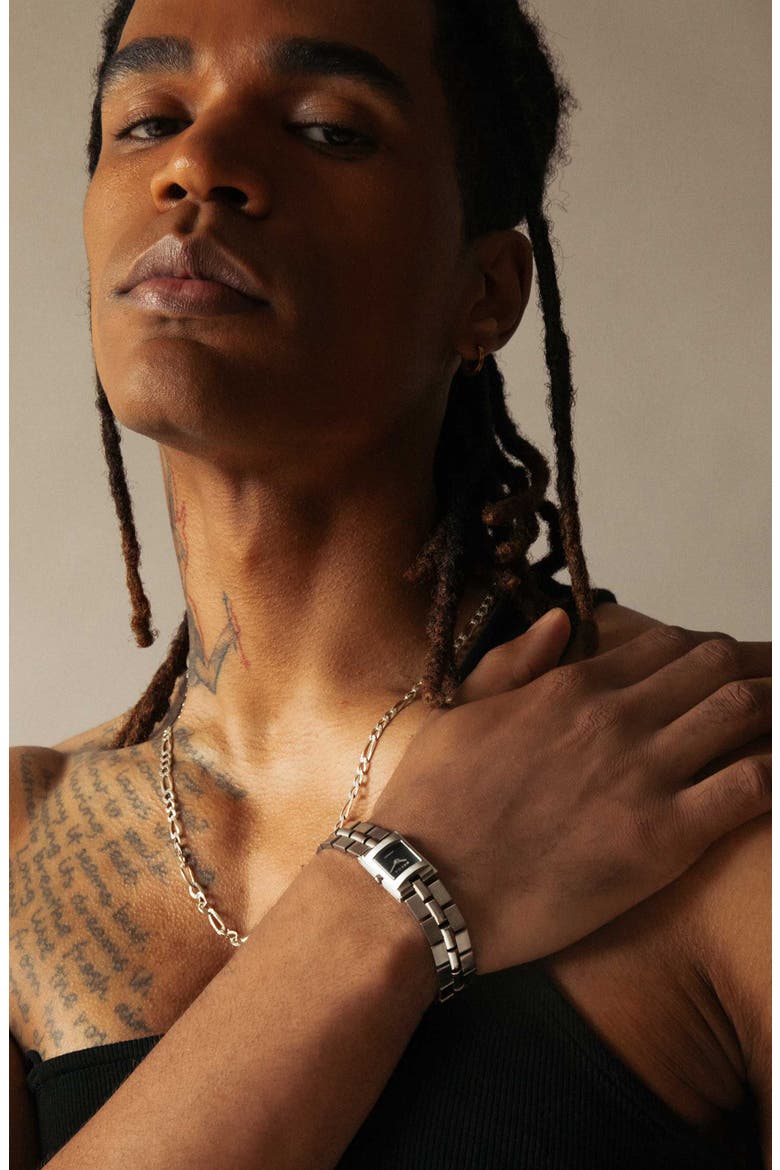 Relic Square Bracelet Watch, 16mm, Alternate, color, SILVER