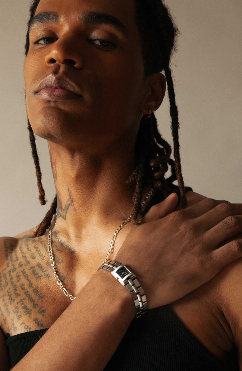 BREDA Relic Square Bracelet Watch, 16mm, Alternate, color, Silver