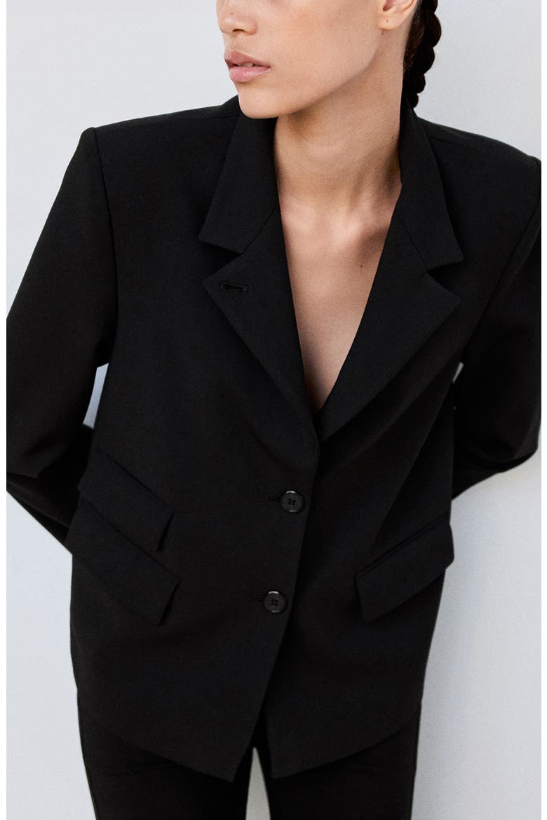 Straight Cut Blazer, Main, color, BLACK