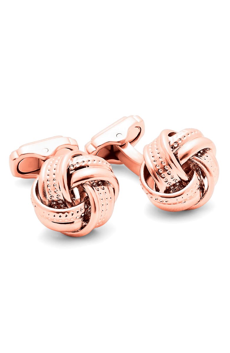 Tateossian Thompson Satin Dot Knot Cuff Links, Main, color, Rose Gold