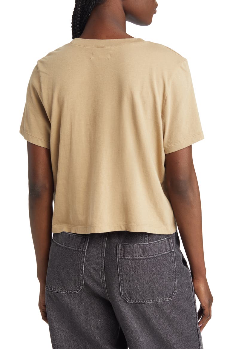 Lakeshore Softfade Cotton Crop Tee, Alternate, color, DRILL KHAKI