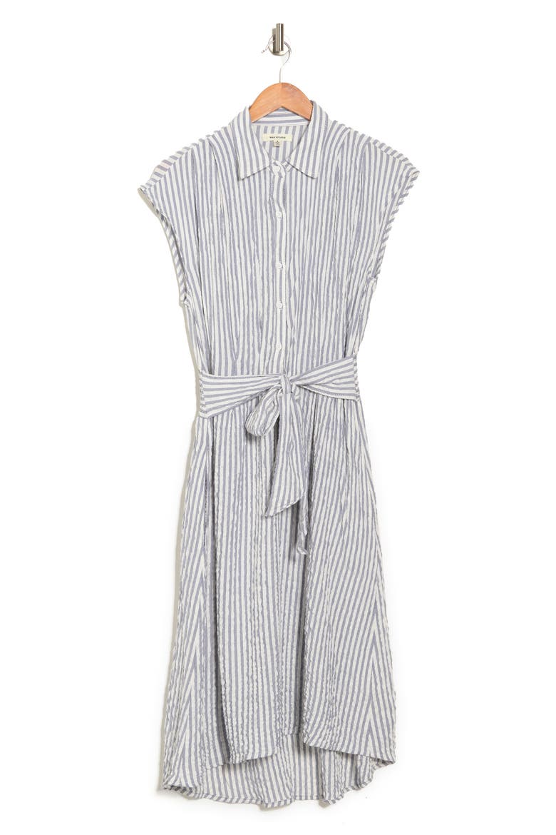 Cap Sleeve Shirtdress, Alternate, color, WHITE/ DENIM