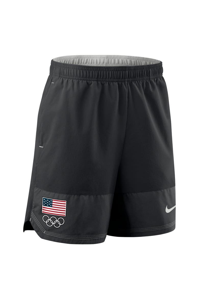 Men's Nike  Black Team USA Dri-FIT Woven Shorts, Alternate, color, Black