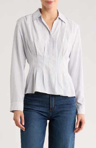 MAX STUDIO Pleat Front Button-Up Shirt