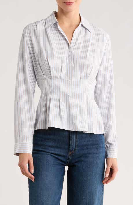 MAX STUDIO Pleat Front Button-Up Shirt