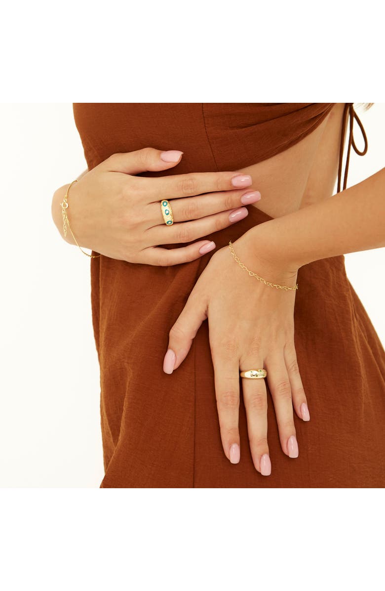 Spero London Love Heart Sterling Silver Chain Bracelet, Alternate, color, Gold