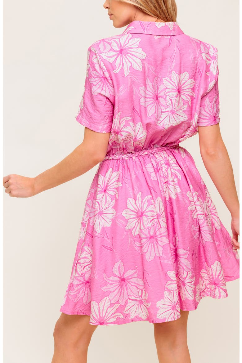 Print Mini Shirtdress, Alternate, color, PINK