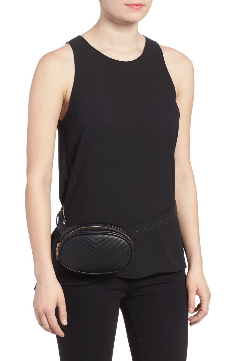 Steve Madden Quilted Belt Bag, Alternate, color,