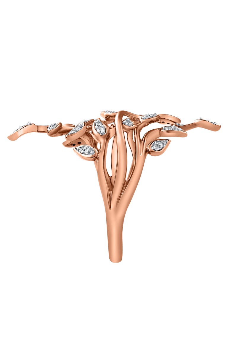 LuvMyJewelry Aurora Leaf 0.15 Ct 14K Gold Diamond Ring, Alternate, color, 14K Rose Gold