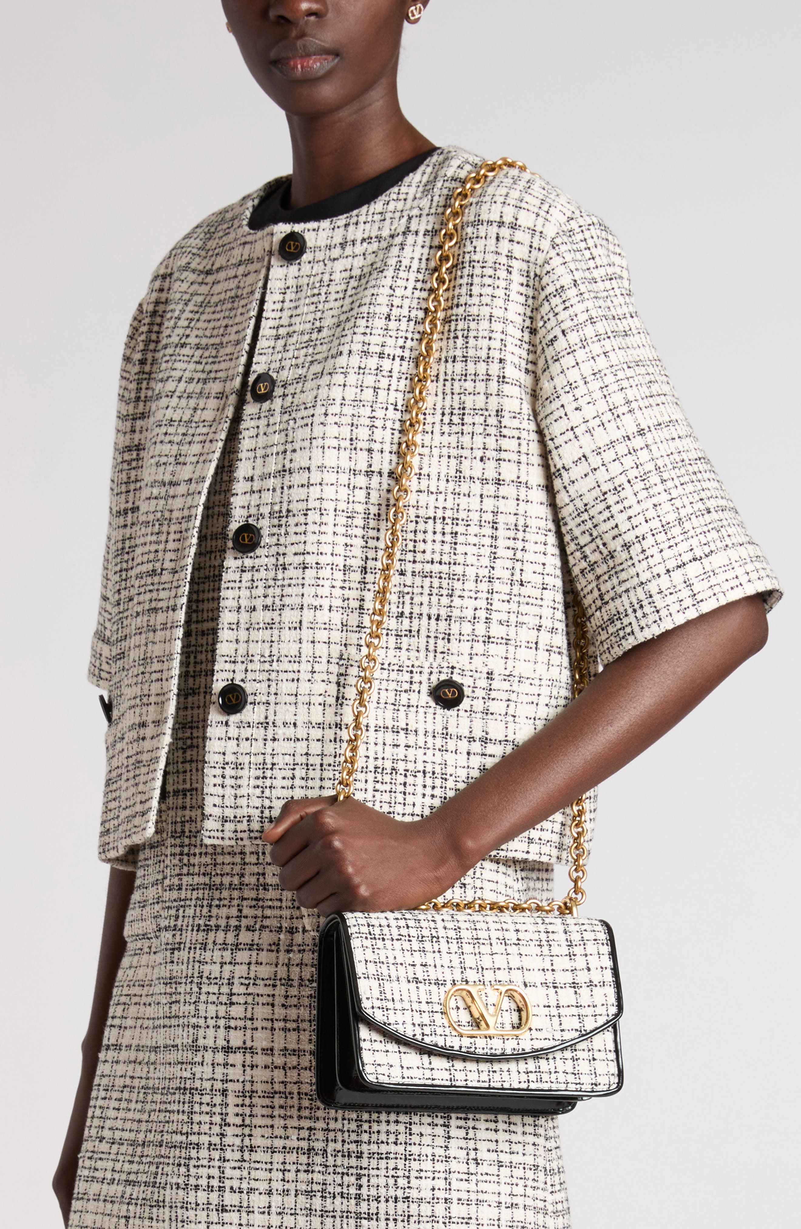 Small Vain Tweed & Leather Shoulder Bag, Alternate, color, VANILLA