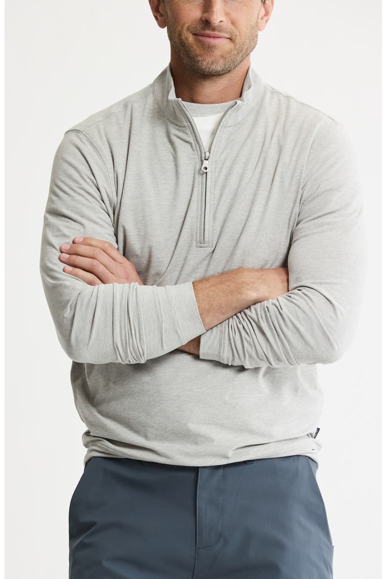Performance Microstripe Quarter Zip Pullover, Alternate, color, GREY