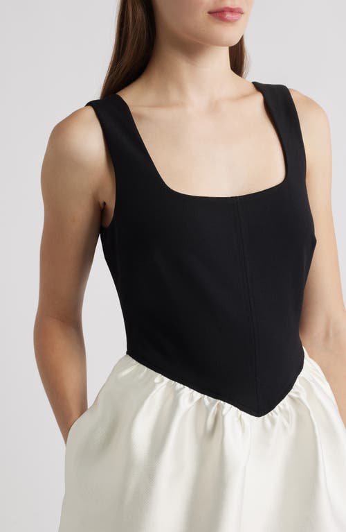 Julia Jordan Mix Media Scuba & Crepe Midi Dress