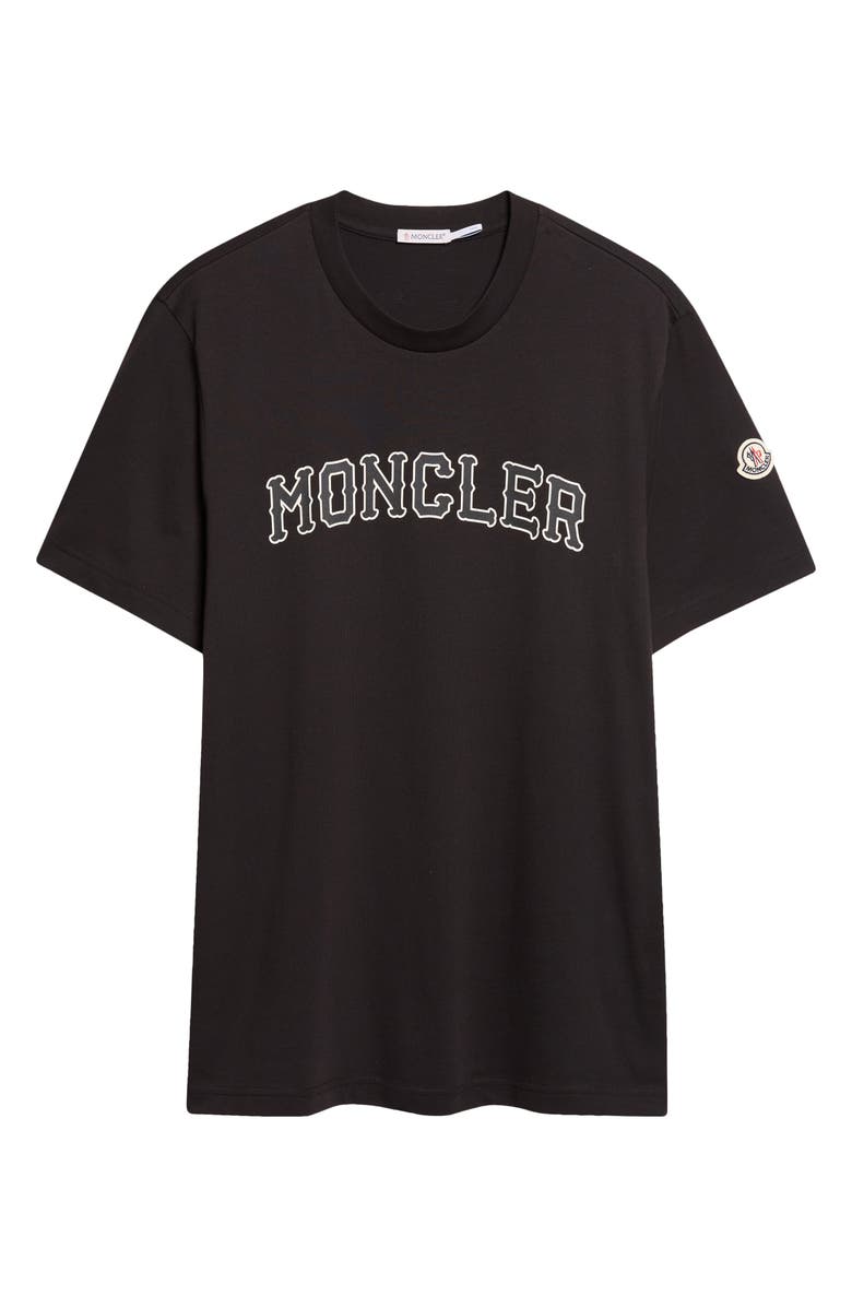 Moncler Logo Patch Graphic T-Shirt, Main, color, Black
