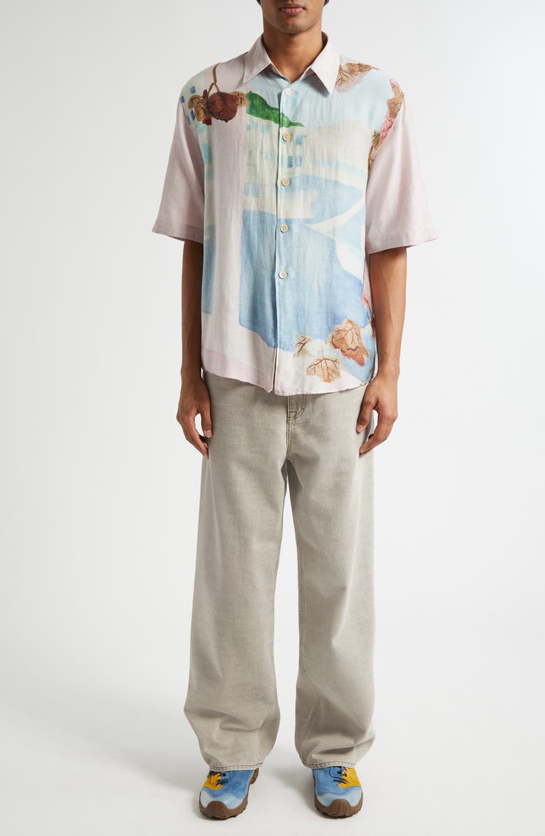 OUR LEGACY Beyond Cotton & Silk Button-Up Shirt, Alternate, color, Marina Vista Print Cotton Silk