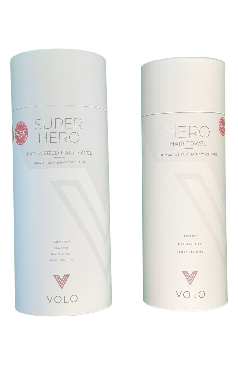 VOLO Super Hero XL Hair Towel, Alternate, color, Salt White