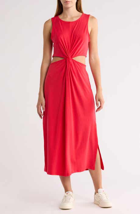 Beyond Yoga Around the World Front Twist Midi Dress