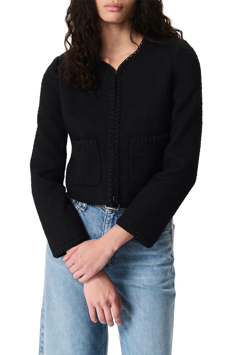Cheyenne Tweed Jacket, Main, color, BLACK