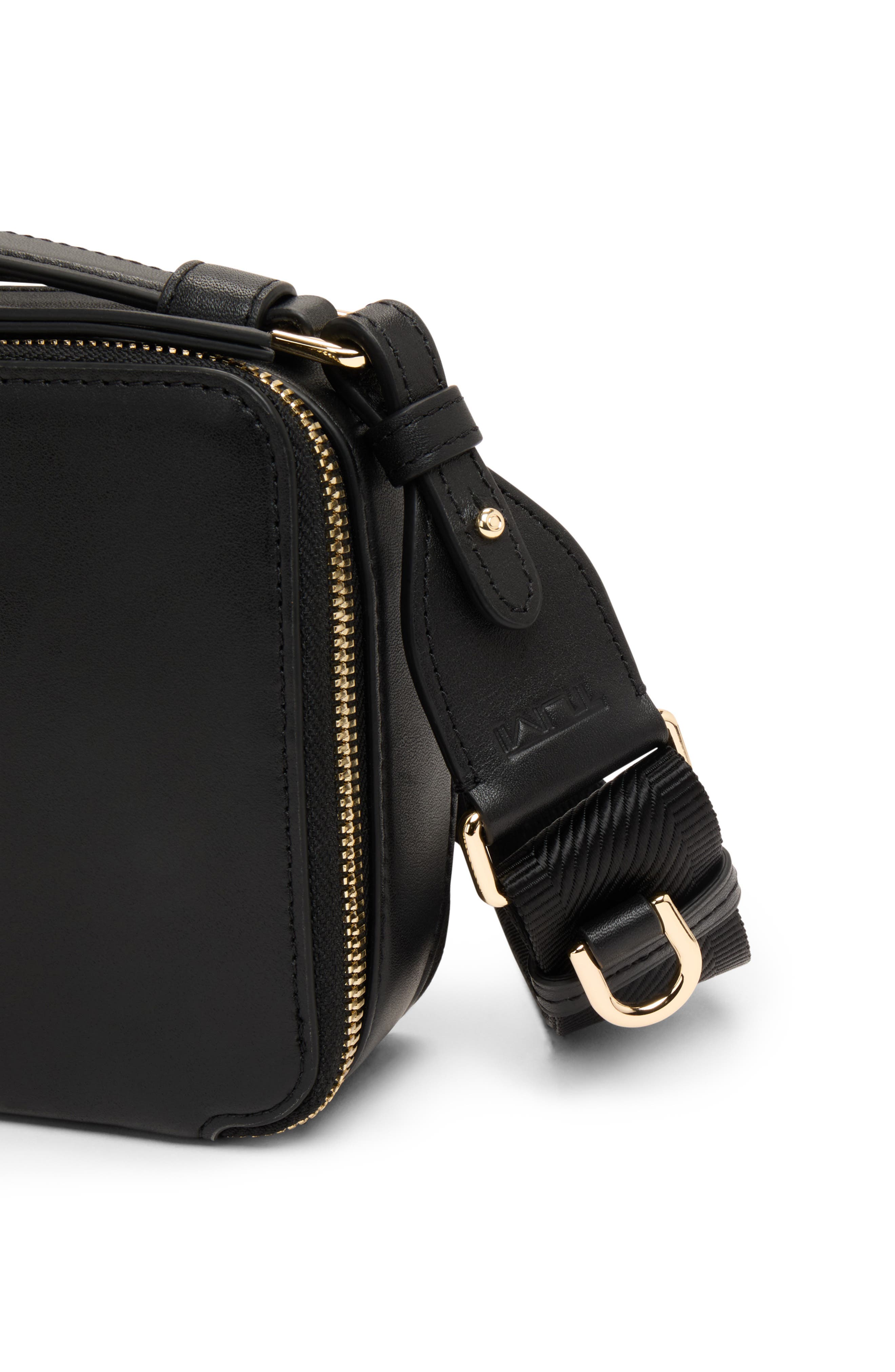 TUMI Myla Leather Crossbody Bag, Alternate, color, Black/ Light Gold