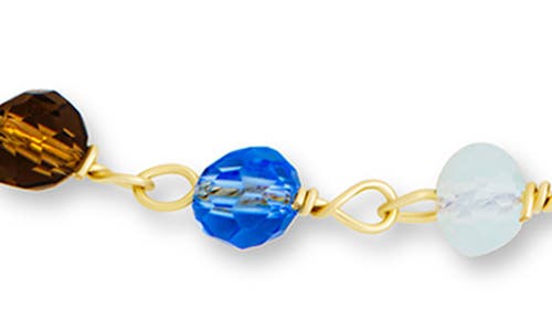 Sterling Forever Aimee Beaded Chain Bracelet In Gold