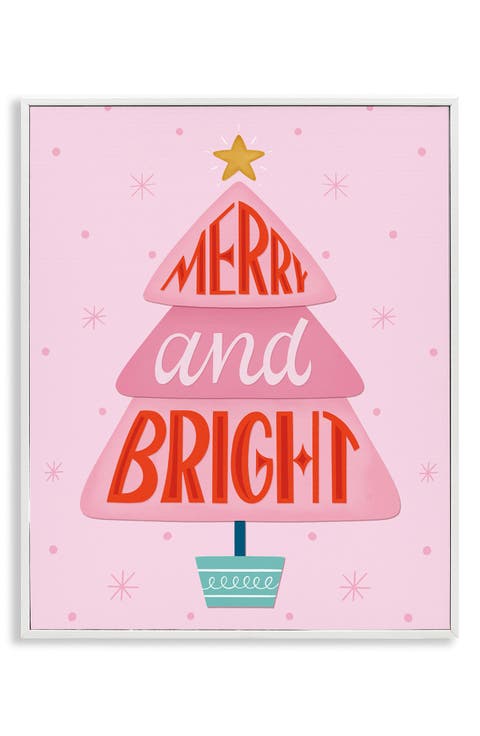 Merry & Bright Framed Canvas Wall Art