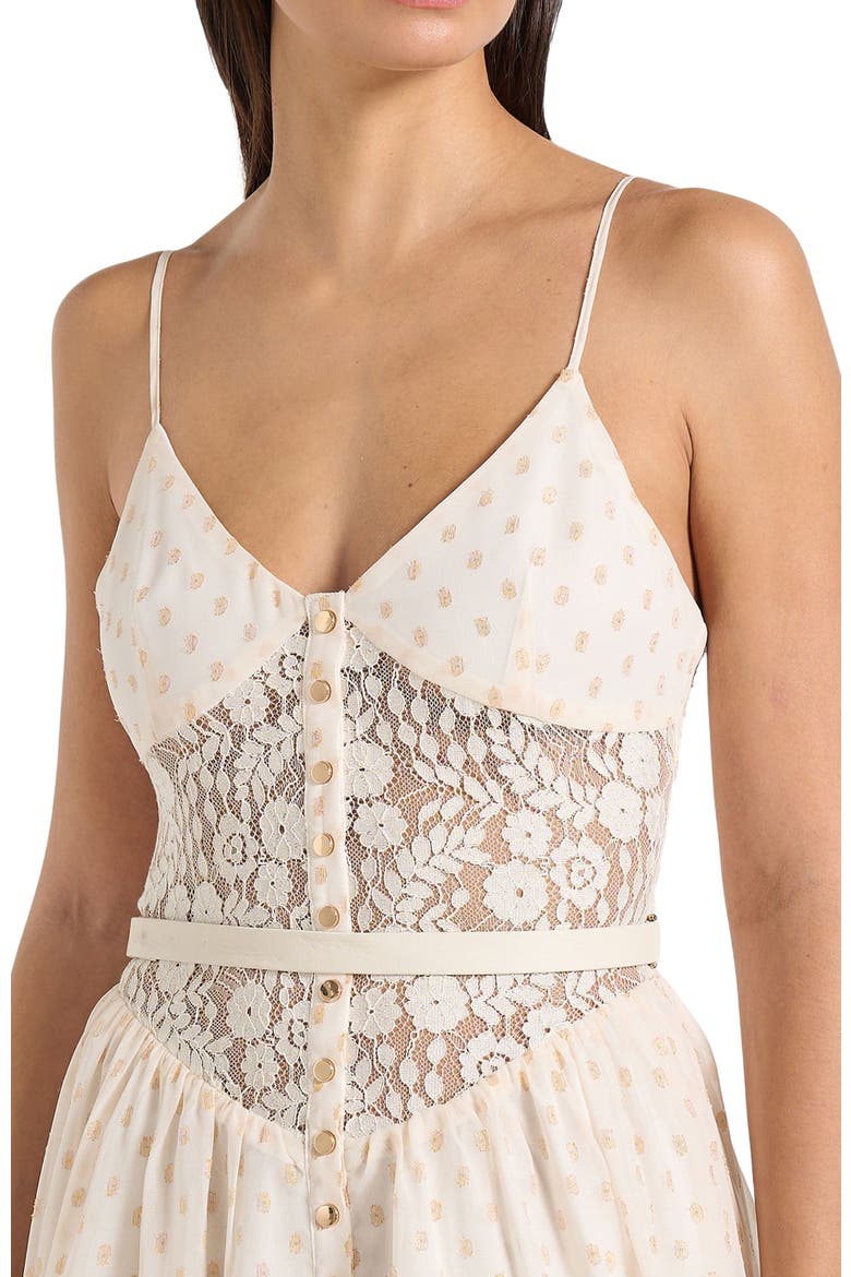 Rosie Lace Corset Maxi Dress, Alternate, color, Cream