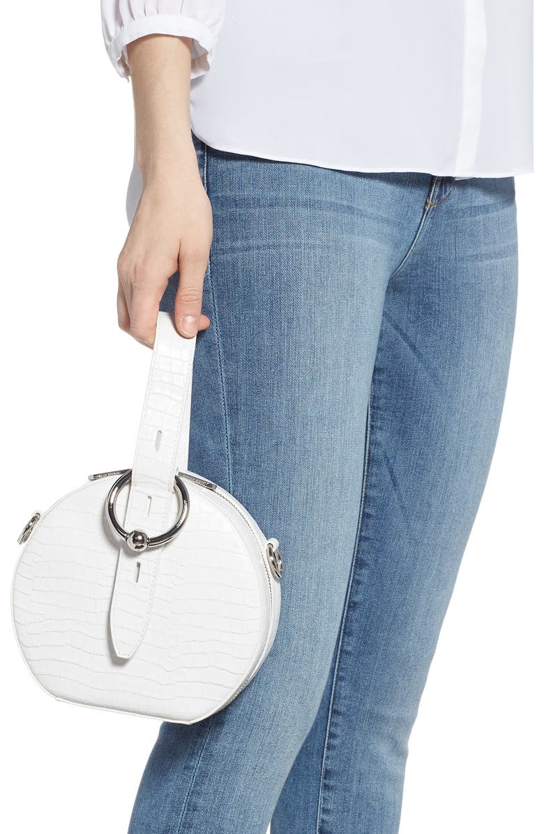 Rebecca Minkoff Kate Embossed Leather Circle Bag, Alternate, color,