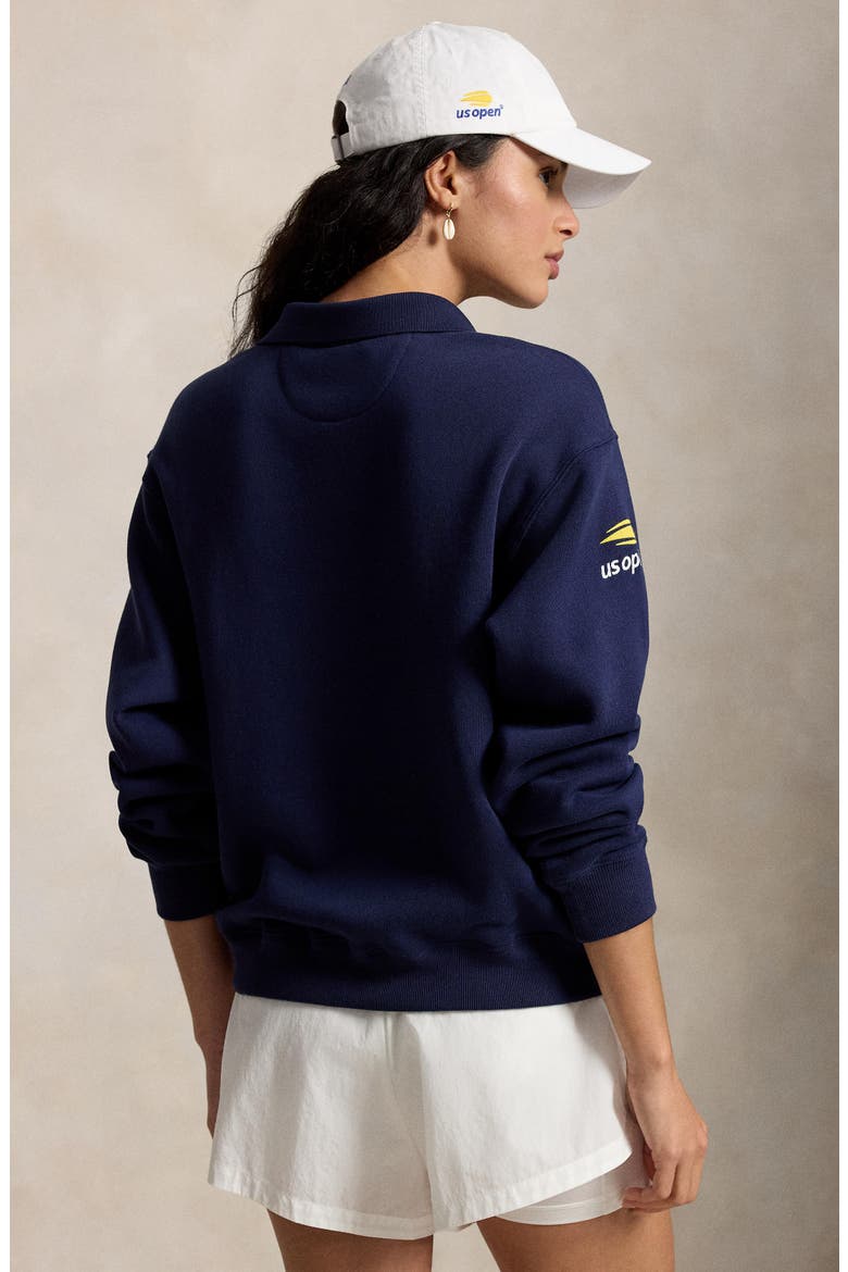 US Open Arctic Fleece Long Sleeve Polo, Alternate, color, NAVY