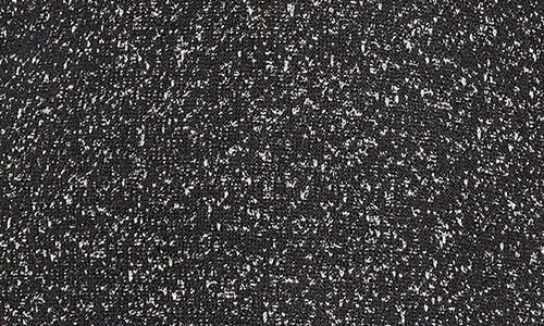 Ming Wang Shimmer Knit Embellished Mock Neck Tunic In Black/silver