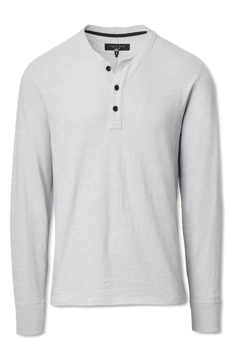 rag & bone Classic Flame Slub Cotton Henley, Alternate, color, Heather Grey