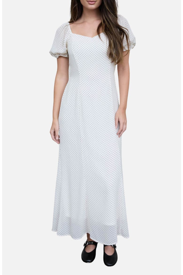Print Puff Sleeve Maxi Dress, Main, color, CREAM