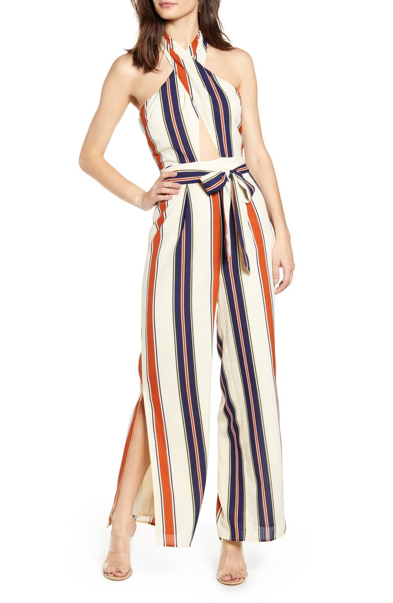 J.O.A. Halter Neck Jumpsuit, Main, color, 