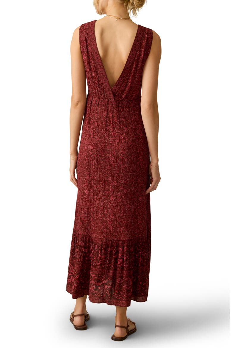 Eden Floral Print Ruffle Hem Sleeveless Maxi Dress, Alternate, color, BELMONTE FLORAL