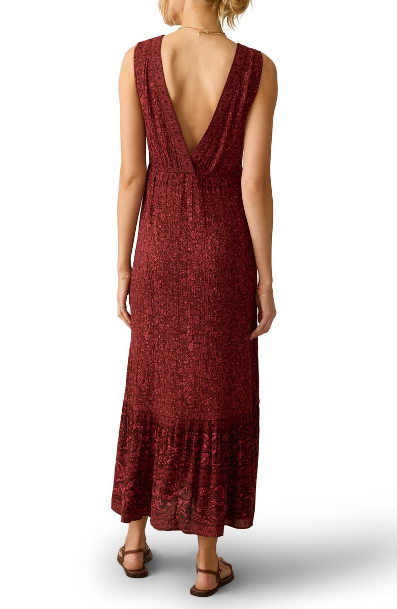 Faherty Eden Floral Print Ruffle Hem Sleeveless Maxi Dress, Alternate, color, Belmonte Floral