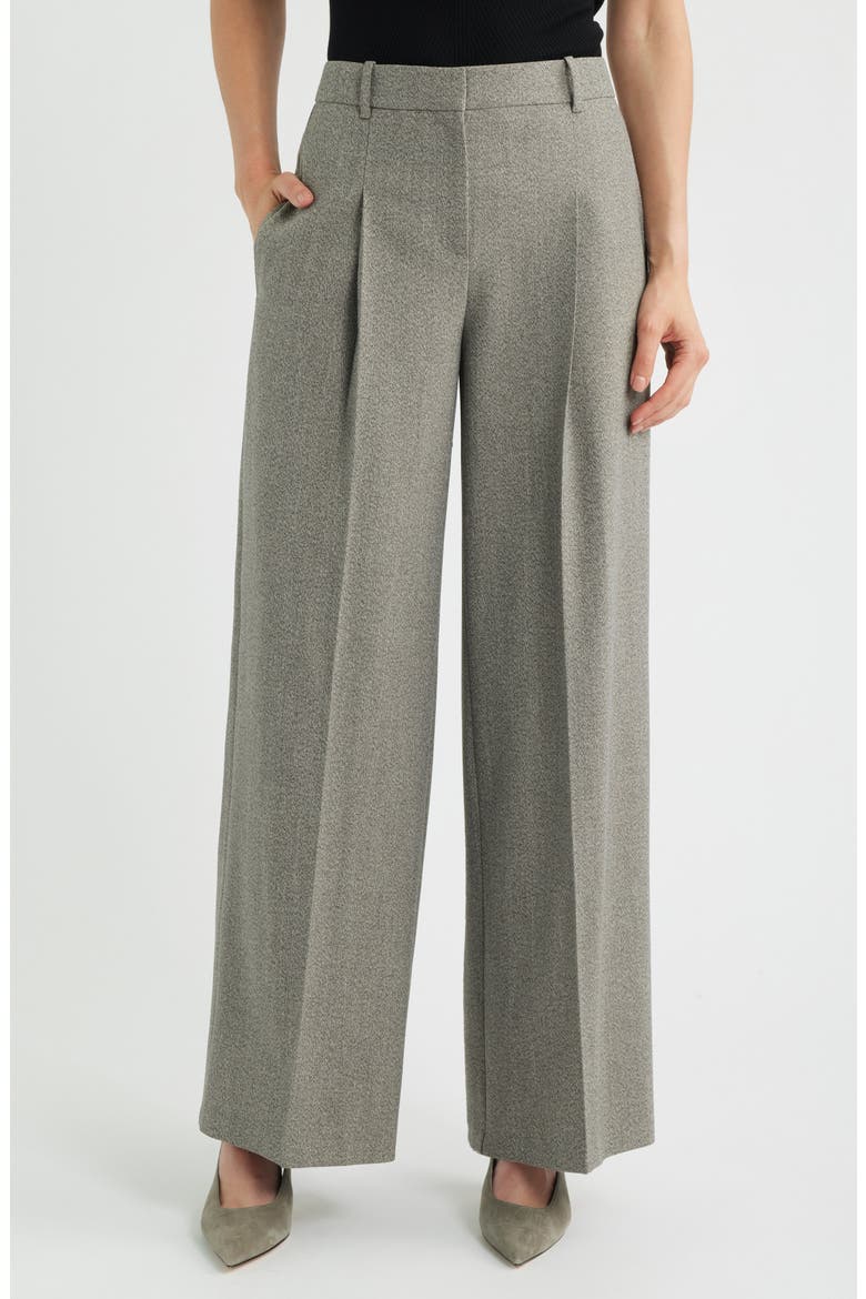 Tiana Pleated High Waist Wide Leg Pants, Main, color, OPEN BRN