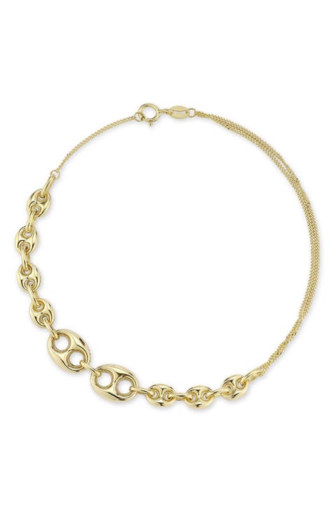 14K Gold Mariner Link Bracelet