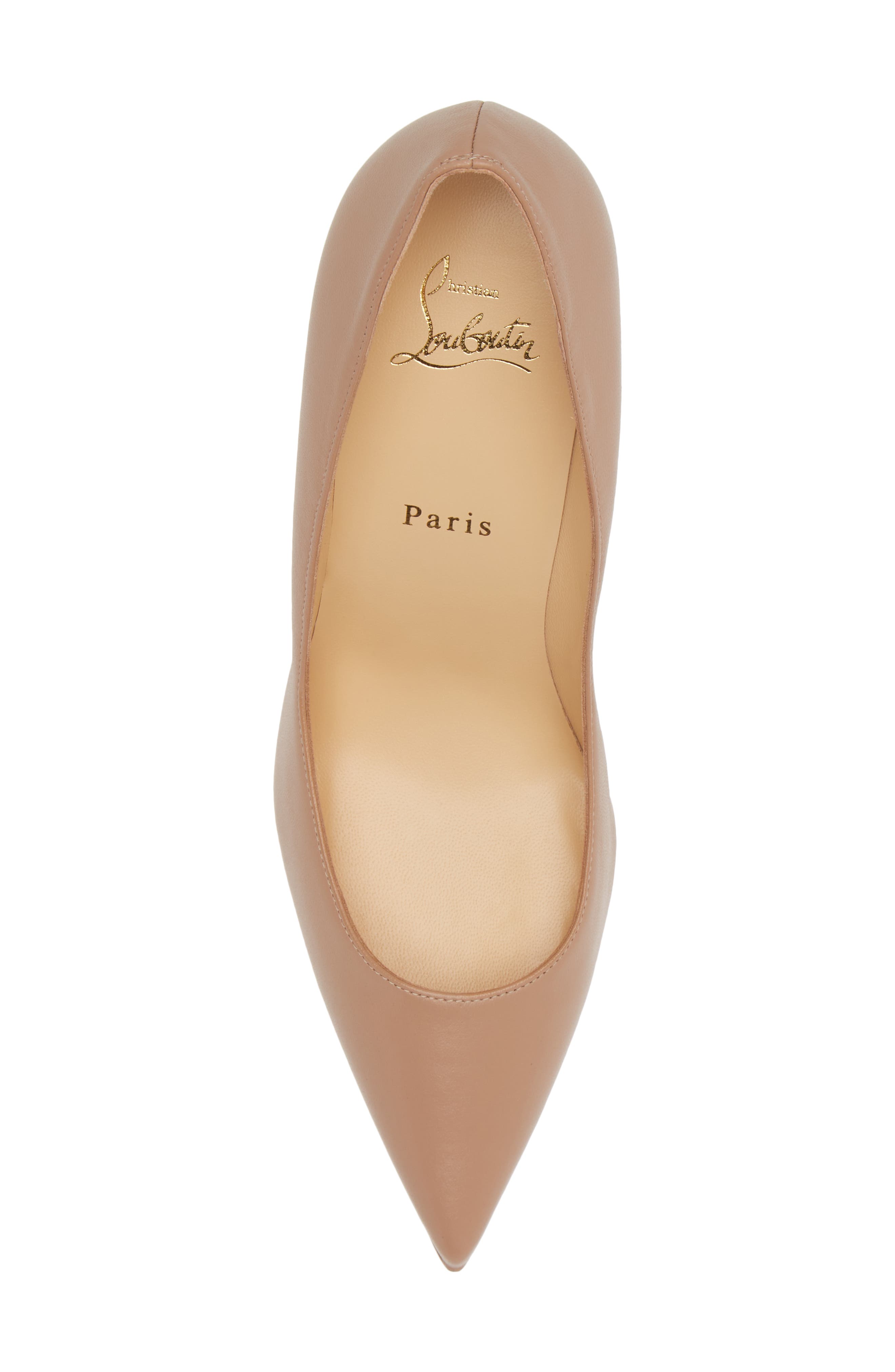 Christian Louboutin Apostrophy Pointy Toe Pump, Alternate, color, Beige