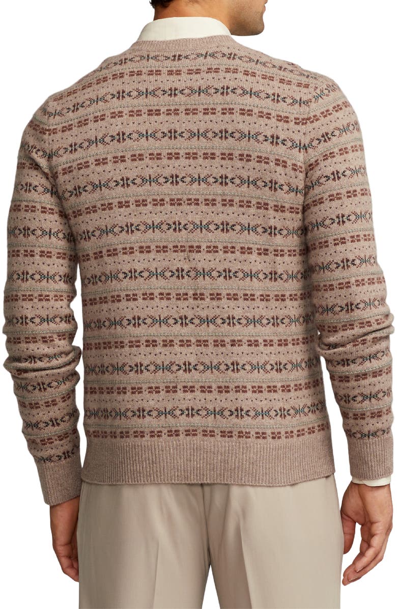 Ralph Lauren Purple Label Fair Isle Cashmere V-Neck Sweater, Alternate, color, 